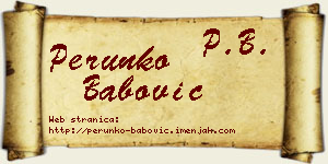 Perunko Babović vizit kartica